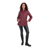 Desen Triko Kadın Kapüşonlu Beli Bağcıklı Kısa Kapitone Mont Bordo Beden;2XL,Renk;Bordo