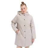 Desen Triko Kadın Kapüşonlu Soğan Desenli Araboy Kapitone Kaban Taş Beden;2XL,Renk;Taş