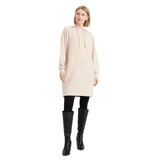 Desen Triko Kadın Kapüşonlu Sweat Elbise Bej Beden;L,Renk;Bej dsnNM9218