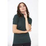Desen Triko Kadın Likralı Kısa Kollu Tam Balıkçı Bluz Neftı - Nefti