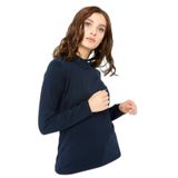 Desen Triko Kadın Likralı Uzun Kol Basic Yarım Balıkçı Bluz 0240016 Lacivert S