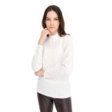 Desen Triko Kadın Likralı Uzun Kol Basic Yarım Balıkçı Bluz Kemik Beden;S,Renk;Kemik