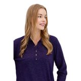 Desen Triko Kadın Polo Yaka Angelina Basic Kazak 23026 K.Mor M