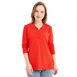 Desen Triko Kadın Polo Yaka İnce Triko Bluz Mercan Beden;XL,Renk;Mercan