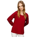 DESEN TRİKO Kadın Sıfır Yaka Basic Penye Bluz Bordo Beden;S,Renk;Bordo dsnNM8282