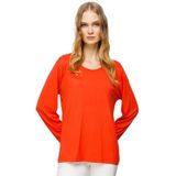 DESEN TRİKO Kadın Sıfır Yaka Basic Penye Bluz Oranj Beden;L,Renk;Oranj dsnNM8269