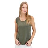 Desen Triko Kadın Sıfır Yaka Flamlı Kumaş Basic Askılı Tshirt Haki Beden;L,Renk;Haki