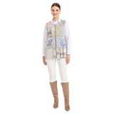 Desen triko Kadın Sıfır Yaka Patchwork Yelek K.Gri Beden;L,Renk;K.Gri