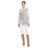 Desen triko Kadın Sıfır Yaka Patchwork Yelek K.Gri Beden;XL,Renk;K.Gri