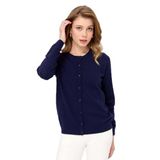 DESEN TRİKO Kadın Sıfır Yaka Triko Ceket Y.A.Lacivert Beden;2XL,Renk;Y.A.Lacivert dsnNM1001