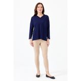 DESEN TRİKO Kadın V Yaka İnce Bluz Lacivert Beden;XL,Renk;Lacivert dsnNM319