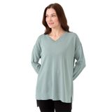 DESEN TRİKO Kadın V Yaka İnce Bluz S.blue Beden;M,Renk;S.blue dsnNM325