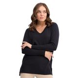 DESEN TRİKO Kadın V Yaka Önü Arkası Yırtmaçlı Kazak Lacivert Beden;2XL,Renk;Lacivert dsnNM4417