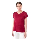 DESEN TRİKO Kadın V Yaka Önü Saten Bluz Bordo Beden;XL,Renk;Bordo dsnNM5151