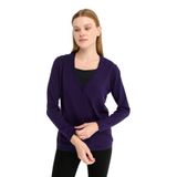 Desen Triko Likralı Basic V Yaka Hırka, 2XL, 20008, K.Mor, Kadın
