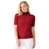 Desen Triko Likralı Kısa Kollu Balıkçı Bluz, XL, 8024202320346, Kırmızı, Kadın