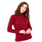 Desen Triko Likralı Uzun Kollu Basic Balıkçı Bluz, M, 8024202220017, VİŞNE, Kadın