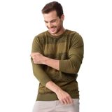 Desen Triko Önü Desenli Yün Kazak, M, 8024202322611, Haki, Erkek