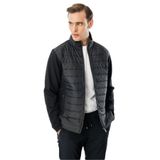 Desen Triko Önü Kapitone Eşofman Üstü, 2XL, 24453, Siyah, erkek