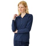 Desen Triko Polo Yaka Angelina Basic Bluz, M, TYC5388D34C1720FC6318BC00, Lacivert, Kadın