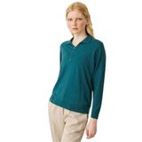 Desen Triko Polo Yaka Angelina Basic Bluz, M, TYC5388D34C1720FC6318BC00, Yeşil, Kadın