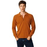 Desen Triko Polo Yaka Basic Yün Kazak, L, 23528, Tarçın, Erkek