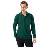 Desen Triko Polo Yaka Cepli Uzun Kollu Sweatshirt, 3XL, 980, Z.Yeşili, erkek