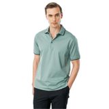 Desen Triko Polo Yaka Merserize T-Shirt, 2XL, 25744, Ç.Yeşil, Erkek