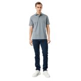 Desen Triko Polo Yaka Merserize T-Shirt, 2XL, 25746, A.Gri, Erkek