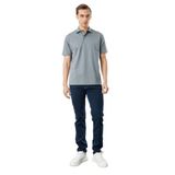 Desen Triko Polo Yaka Merserize T-Shirt, 3XL, 25746, A.Gri, Erkek