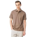 Desen Triko Polo Yaka Merserize T-Shirt, 3XL, 25746, A.Kahve, Erkek