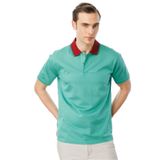 Desen Triko Polo Yaka Merserize T-Shirt, M, 25738, B.Yeşili, Erkek