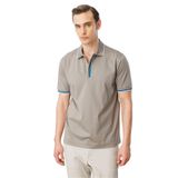 Desen Triko Polo Yaka Merserize T-Shirt, S, 25745, Gri, Erkek
