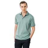 Desen Triko Polo Yaka Merserize T-Shirt, XL, 25744, Ç.Yeşil, Erkek