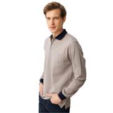Desen Triko Polo Yaka Pike Dokuma Sweatshirt, 2XL, 25750, Bej, erkek