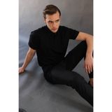 Desen Triko Polo Yaka Pike Merserize T-Shirt, 2XL, 25748, Siyah, Erkek