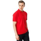 Desen Triko Polo Yaka Pike Merserize T-Shirt, L, 25748, A.Kırmızı, Erkek