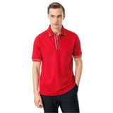 Desen Triko Polo Yaka T-Shirt, 4XL, MTA 17, Kırmızı, Erkek