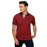 Desen Triko Polo Yaka T-Shirt, M, 825, Bordo, Erkek
