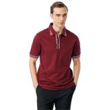 Desen Triko Polo Yaka T-Shirt, M, MTA 17, Bordo, Erkek