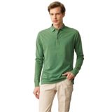 Desen Triko Polo Yaka Uzun Kollu Sweatshirt, 2XL, 25727, A.Yeşil, erkek