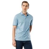 Desen Triko Polo Yaka Yakası Çizgili T-Shirt, 4XL, MTA 20, Mavi, Erkek