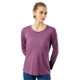 Desen Triko Sıfır Yaka Basic Penye Bluz, S, 23787, Lila, Kadın