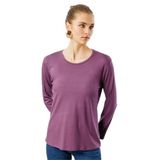 Desen Triko Sıfır Yaka Basic Penye Bluz, XL, 23787, Lila, Kadın