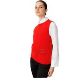 Desen Triko Sıfır Yaka Çiçek Nakışlı Yün Süveter, XL, 25180, Mercan, Kadın