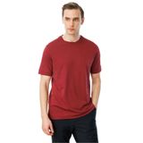 Desen Triko Sıfır Yaka Pamuklu T-Shirt, L, 25737, Bordo, Erkek