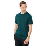 Desen Triko Sıfır Yaka Pamuklu T-Shirt, M, 25737, Nefti, Erkek
