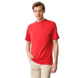 Desen Triko Sıfır Yaka T-Shirt, L, 25725, A.Kırmızı, Erkek