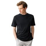 Desen Triko Sıfır Yaka T-Shirt, XL, 25725, Siyah, Erkek