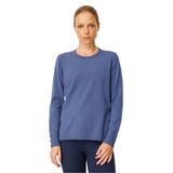 Desen Triko Sıfır Yaka Yırtmaçlı Yanı Düğmeli Bluz, XL, 25293, İndigo, Kadın